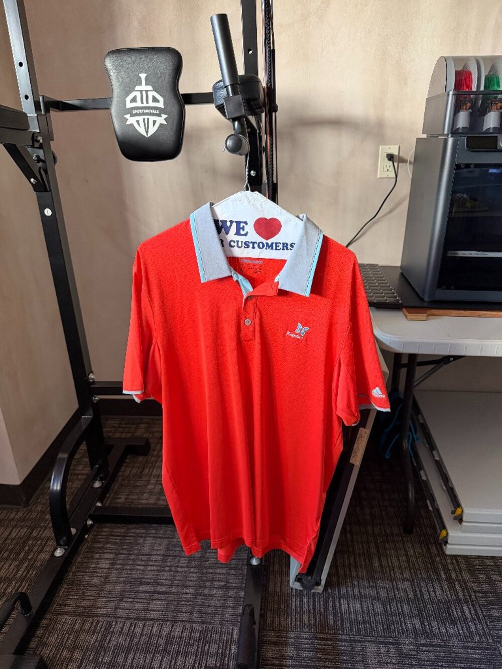 Adidas Golf Men’s Large Orange ClimaCool Kapalua Performance Polo